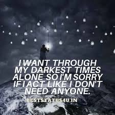 Alone Status Best Whatsapp Status Alone Dp Captions Quotes 51 We spend january 1 walking through our lives, room by room, drawing up a list of work to be done, cracks to be patched. beststatus4u in