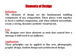 In this case, design is the process of selecting and organizing elements or components in order to fulfill a specific purpose. Pdf Elements Of Design Sizar Dhahir Academia Edu