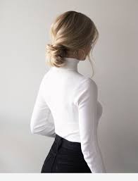 Low Bun And Blouse Office Hair Styles Curly Hair Updo Curly Hair Styles