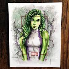 She Hulk Marvel Bronze Age Sketch Card Rittenhouse Avengers Blank Art Drawing Original Comic Art Marketplace Cgc Comic Book Collectors Chat Boards Drawing no angry control she hulk. she hulk marvel bronze age sketch card