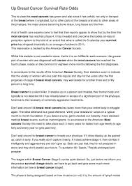 Genetics and cancer some types of cancer run in certain families, but most cancers are not clearly linked to the genes we inherit from our parents. Up Breast Cancer Survival Rate Odds