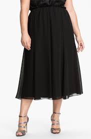 Black A Line Midi Skirt Plus Size Alex Evenings Chiffon Skirt Plus Size Nordstrom Chiffon Skirt Womens Pleated Skirt Plus Size Gowns