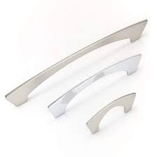 These arch pulls modernizes your kitchen cabinets and drawers with the elegant simplicity from contemporary to modern cabinetry. Topex Hardware 8 1085009634 Thin Modern Pull Satin Nickel 96mm Ctc