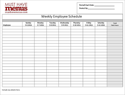 Usually, employee work schedules are created and maintained by the supervisor as soon as every week. Work Schedule Template Pdf Printable Schedule Template