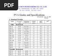 PVA Grades and Specifications Overview | PDF | Liquids ...
