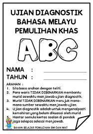 Ujian diagnostik perlu dijalankan untuk membantu guru pemulihan guru pemulihan khas mengesan aras kelemahan dan kekuatan murid secara khusus. Bahan Belajar Bahan Belajar Pemulihan Bm Dan Mat Facebook