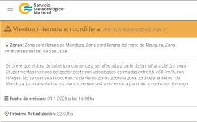 Una alerta meteorológica se emite cuando el servicio meteorológico, recibe suficiente información que indica alta probabilidad de fuertes tormentas, granizo, nevadas, fuertes vientos bajo criterios de severas tormentas, temperaturas extremas. Smn Argentina On Twitter Alertas Durante El Domingo Un Frente Frio Se Desplazara Por El Centro Del Pais Generando Vientos Fuertes Con Rafagas Y Tambien Algunas Tormentas Segui Los Alertas Y