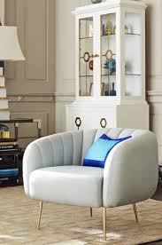 The Jonathan Adler Pompidou Chair Is Channel Tufted In Light And Lovely Lucerne Azure Boucle Or Moody Rialto Charcoal Luxury Living Room Chairs Loft Furniture