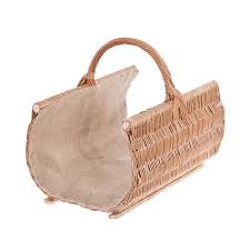 Panier à bûches en osier blanc. Panier A Buches En Osier Naturel Achat Vente Chariot A Panier Panier A Buches En Osier Na Cdiscount