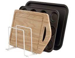 Kitchen cupboard storage for baking trays. Simplywire Baking Tray Chopping Board Rack Pan Storage Kitchen Cupboard Organiser White Buy Online In Angola At Angola Desertcart Com Productid 58454116