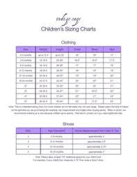 Kids Size Chart On Pinterest