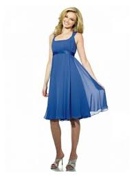 Scoop Empire Waist Pleated Tea Length Chiffon Tank Blue Elegant Bridesmaid Dresses Short Bridesmaid Dresses Cobalt Bridesmaid Dresses Unique Bridesmaid Dresses