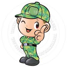 Cartoon image of a man with brown hair in the military field stands and smiles while carrying a machine gun and wearing an olive green helmet and camouflage uniform with kneepads and bootsclick here to see all scenes containing this cartoon. Cartoon Soldier Boy By Boians Cho Joo Young Toon Vectors Eps 19674 Character Design Vector Character Design Cartoon Drawings