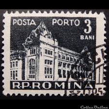 Ce timbre gris se colle sur les enveloppes et les petits colis jusquà 250 g. Roumanie T0121a Bureau De Poste Principal 3 Bani De 1957 Briefmarken