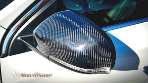 Black And Gold Carbon Fiber Wrap Chris Brought His Son S Vovlo S60 In To Install Carbon Fiber Mirror Covers And Spoiler Wrap The Window Belt Car Audio Fabrication Car Audio Systems Car Audio