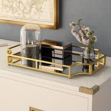 Lipton square decorative wood tray with metal handles. Scalloped Tray Wayfair
