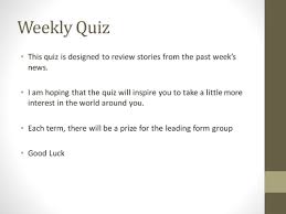 It is bing weekly quiz. Citizenship Quiz Weekly News 12th Sept Sample Teaching Resources