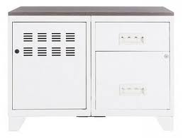Meuble tiroir hauteur 70 cm. Pierre Henry Meuble 1 Porte 2 Tiroirs Metal Blanc Et Plateau Chene Naturel Naya L 80 X H 60 X P 40 Cm Lestendances Fr