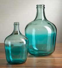 Lone elm studios recycled glass tall floor vase home decor, 6.75inl x 6.75inw x 22inh, clear. Ocean Blue Recycled Glass Vases Vivaterra