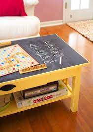 You saw the first chalkboard top table here. Hey Snix Chalkboard Coffee Tables Home Diy Diy Chalk