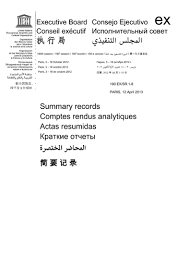 Summary Records Of The 190th Session Of The Executive Board 3 18 October 2012 Unesco Digital Library