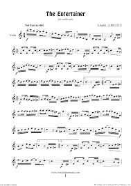 The violin is the smallest member of the violin family of string instruments. Free Joplin The Entertainer Sheet Music For Violin Solo Pdf