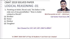 Since its introduction in 2011, a lot of (erstwhile) very. Cmat 2019 Solved Paper Logical Reasoning Part 01 Cmat 2021 Preparation Youtube