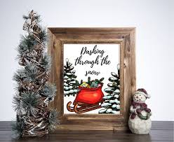 Dashing Through The Snow Sign Farmhouse Wall Decor Christmas Etsy In 2020 Christmas Wall Art Christmas Wall Decor Dashing Through The Snow