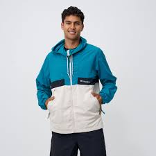 Columbia Spire Valley Men's Hooded Windbreaker Jacket in Blu