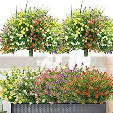 Window boxes filled with flowers add cheery color and brighten up windows, but an artificial flower arrangement might be best if the window box is hard to access or easy to forget. 10 Bundles Outdoor Artificial Flowers Gypsophila Baby S Breath Fake Flowers Uv Resistant Faux Plastic Greenery Shrubs Hanging Plants For Home Wedding Garden Porch Window Box Decoration 5 Colors Buy Online At Best
