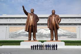 North Korea The Two Statues Of The Dear Leaders In Pyongyang North Korea Korea Statue