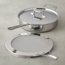 All Clad D5 Stainless Steel 4 Qt Deep Saute Pan With Splatter Screen Splatter Screens All Clad Saute Pan