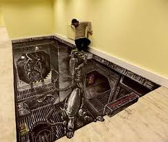 A Little Bit Of Logic Will Tell You That Falling Through A Floor Painting Is Well Pretty Near Impossible Pavement Art 3d Street Art Sidewalk Chalk Art