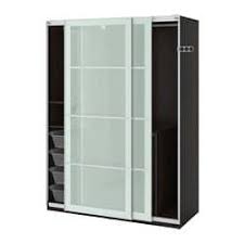 Pax Wardrobe Black Brown Sekken Frosted Glass Fitted Bedroom Furniture Living Room Sliding Doors Ikea