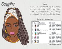 DIGITAL: APPLIQUE Woman in Wrap Dreadlocks Hairstyle