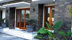 Desain Teras Rumah Pake Batu Alam Rumah Batu Rumah Minimalis Rumah Dari Batu