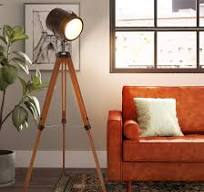 Farmhouse Tripod Floor Lamp Industrial Tall Standing Lamps ...