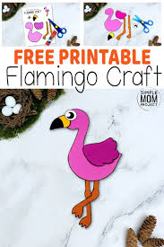 Get drawing idea and crayon coloring here with flamingo, tall legged birds, couple flamingo, double love flamingo. Easy Cut And Paste Flamingo Craft With Free Template