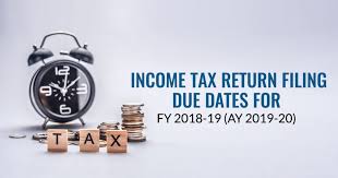 Due Dates For Filing Income Tax Return Fy 2018 19 Ca Portal