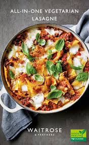 This One Pot Vegetarian Lasagne Is A Family Pleaser Packed Full Of Protein And Ready To Serve In Just 35 Minu Waitrose Food Vegetarian Lasagne Lasagne Recipes