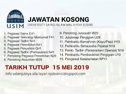 Blog ini mengongsikan jawatan kosong terkini oktober 2019 di 5 buah negeri di semenanjung malaysia bagi mereka yang sedang mencari kerja. Jawatan Kosong On Twitter Jawatan Kosong Universiti Sains Islam Malaysia Usim Tarikh Tutup 15 Mei 2019 Info Selanjutnya Disini Https T Co 3dasa18eb2 Https T Co 1oxoht0win