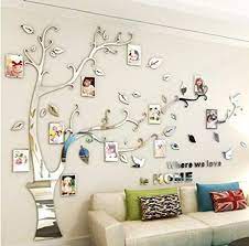 Kenmont Large Family Tree Wall Decals 3d Diy Photo Frame Wall Stickers Crystal Acrylic Mural For Li Tree Wall Decal Family Tree Wall Decal Wall Stickers Family