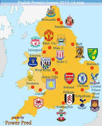 Arsenal was founded in south london in 1886, before moving to the north of the capital 27 years later. Map Of Premier League Teams Premier League 2013 14 Premier League Teams Premier League English Premier League