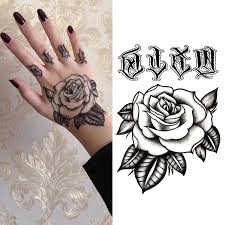 Impermeable Flor Rosa Brazo Falso Pie Cuerpo Temporal De La Mano Del Tatuaje Etiqueta Engomada Del Tatuaje Para Hombres Mujeres Buy Tatuaje Pegatina Flor Rosa Tatuaje Pegatina Mano Tatuaje Temporal Mano Product On