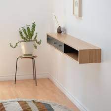 floating console table white oak shelf with drawer shelves built in media cabinet ideas
