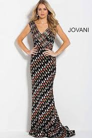 Jovani Multi Color Fitted V Neck Contemporary Long Dress 62071 Contemporary Dresses Dresses Evening Dress Fashion