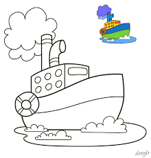 Dessin A Colorier Pour Les Petits Un Bateau Avec Modele Quiet Book Templates Craft Patterns Applique