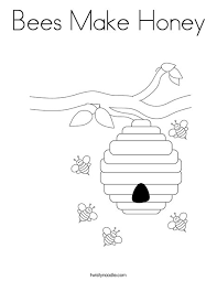 Convert your drawings and photos to coloring pages. Bees Make Honey Coloring Page Twisty Noodle