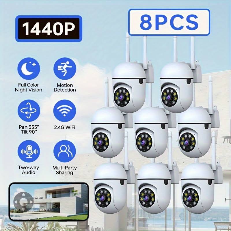 Wireless security camera, Cameras security wireless, Cameras for home security, 8-Pack Wireless Indoor Security Cameras : 2K HD with Color Night