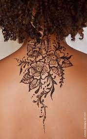 Floral back and arm pieces. Henna Flowers Tattoo On Upper Back Henna Inspired Tattoos Henna Tattoo Back Back Henna